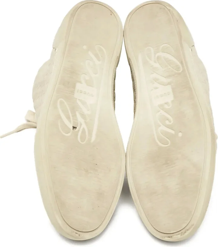 Monogram-Embossed Leather High-Top Sneakers - Image 5