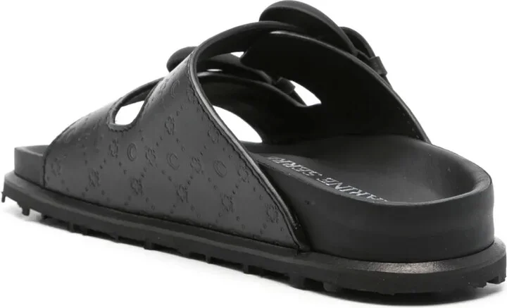 Monogram-Embossed Leather Slides - Image 3