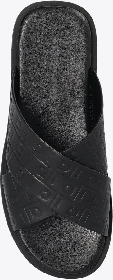 Monogram-Embossed Leather Slides - Image 3