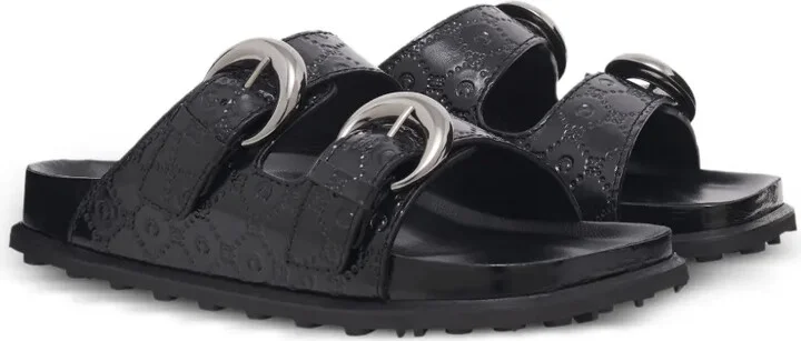 Monogram-Embossed Leather Slides - Image 2