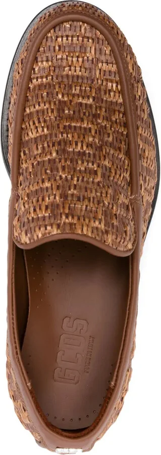 Monogram-Embossed Raffia Loafers - Image 4