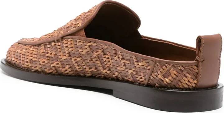 Monogram-Embossed Raffia Mules - Image 3
