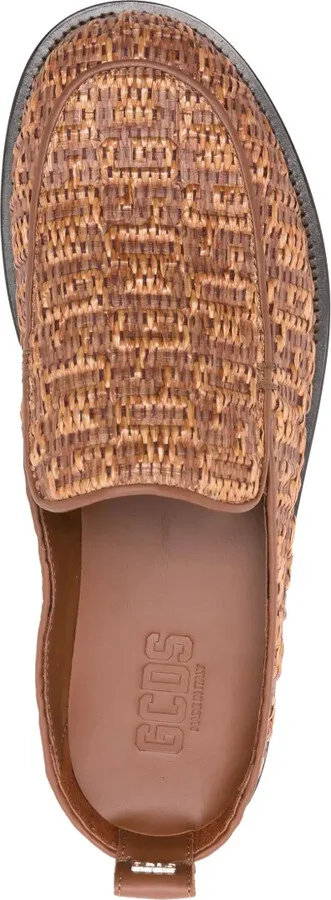 Monogram-Embossed Raffia Mules - Image 4