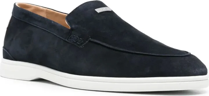 Monogram-Heel Suede Loafers - Image 2