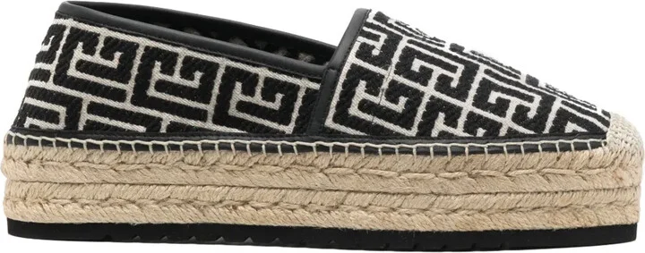 Monogram-Jacquard Platform Espadrilles