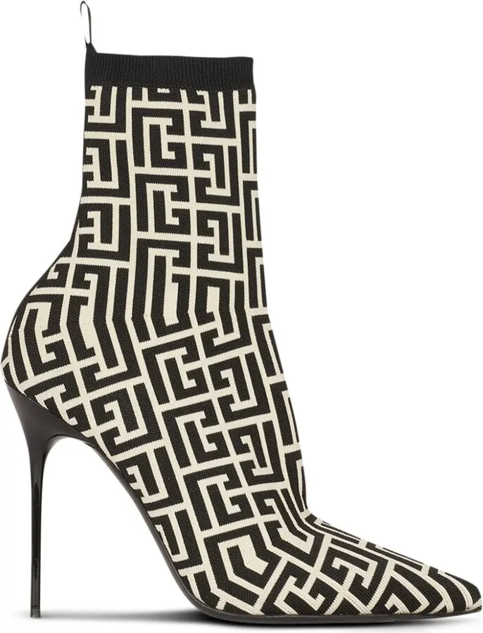 Monogram-Jacquard Pointed Boots - Image 3