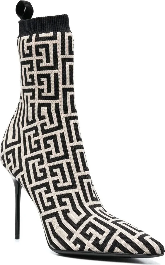 Monogram-Jacquard Pointed Boots - Image 4