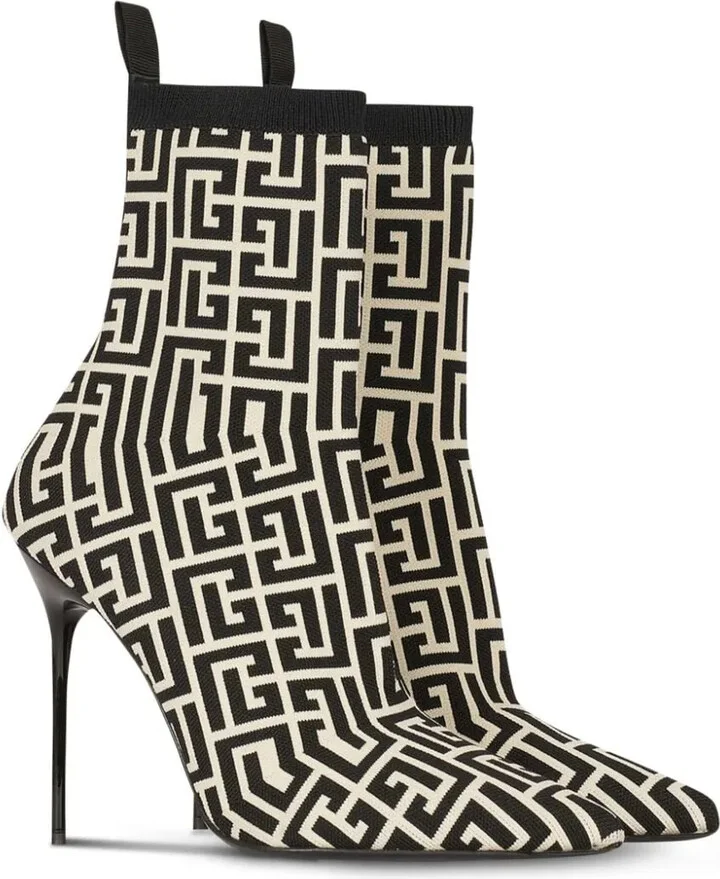 Monogram-Jacquard Pointed Boots - Image 5