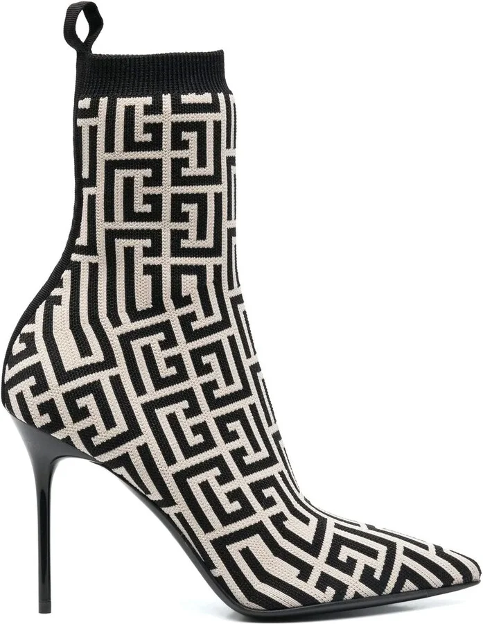 Monogram-Jacquard Pointed Boots