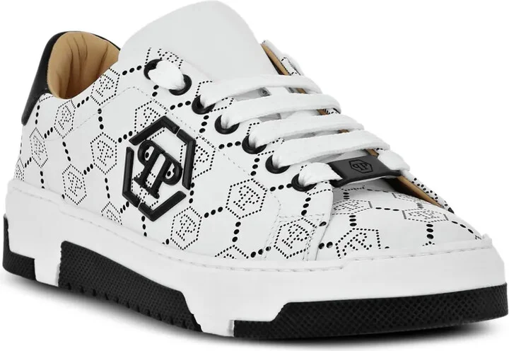 Monogram leather sneakers - Image 2