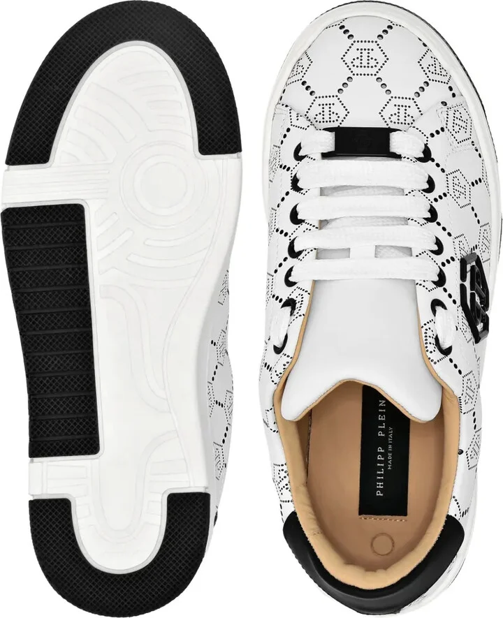 Monogram leather sneakers - Image 3