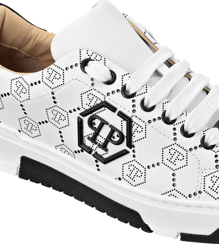 Monogram leather sneakers - Image 4