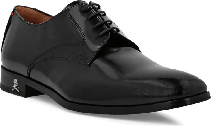 Monogram-Pattern Leather Derby Shoes - Image 2