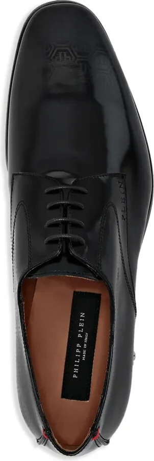 Monogram-Pattern Leather Derby Shoes - Image 3