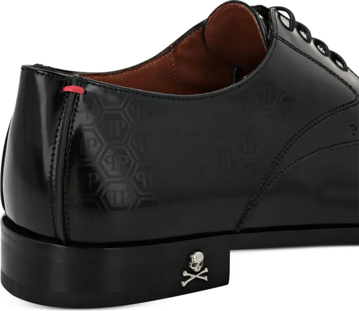 Monogram-Pattern Leather Derby Shoes - Image 4