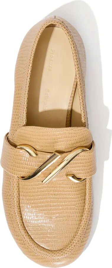 Monogram-Plaque Embossed-Leather Loafers - Image 4