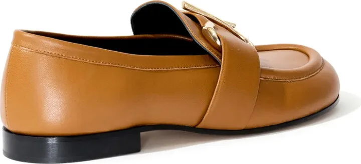 Monogram-Plaque Embossed-Leather Loafers - Image 3