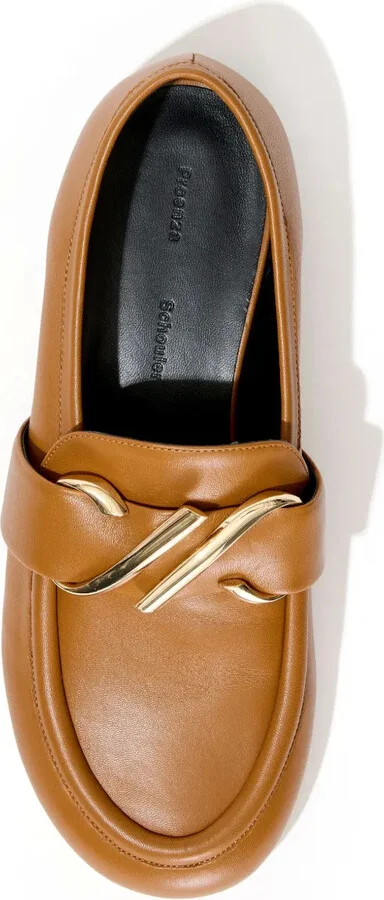 Monogram-Plaque Embossed-Leather Loafers - Image 4
