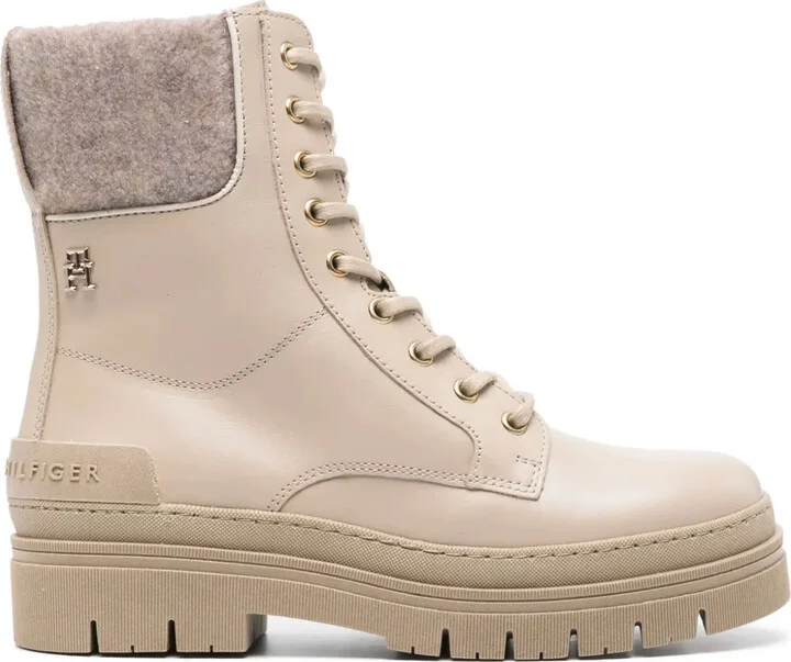 Monogram-Plaque Felted Boots