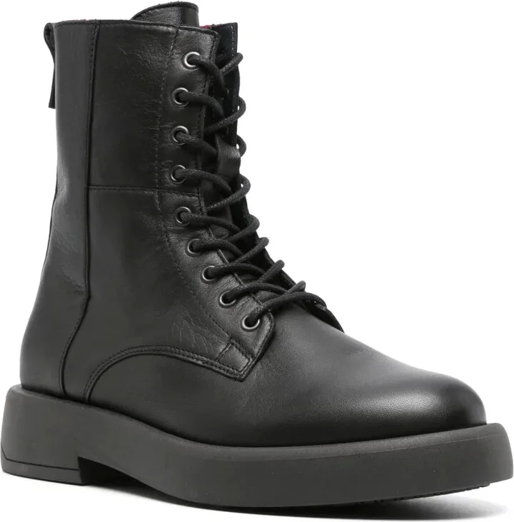 Monogram-Plaque Leather Ankle Boots - Image 2
