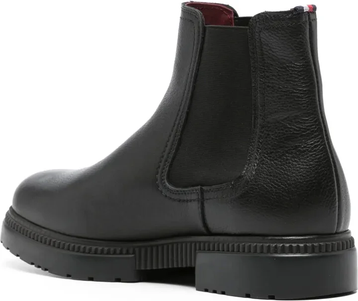 Monogram-Plaque Leather Ankle Boots - Image 3