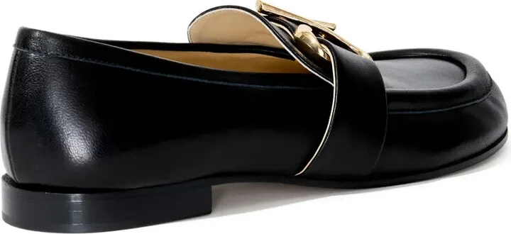 Monogram-Plaque Leather Loafers - Image 3