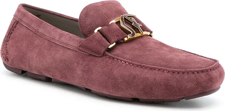 Monogram-Plaque Suede Loafers - Image 2