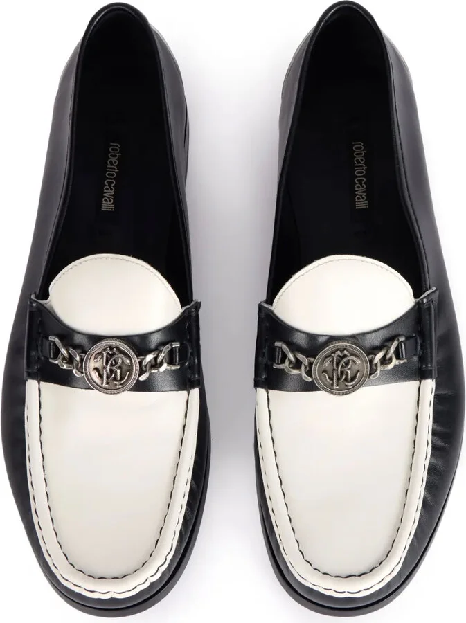 Monogram-Plaque Two-Tone Loafers - Image 4