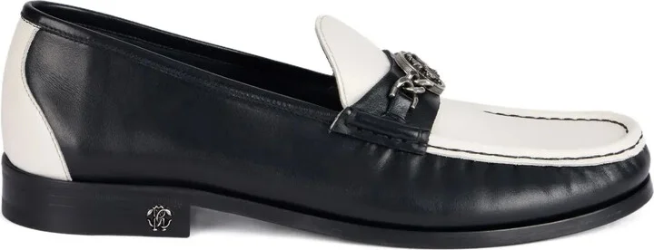 Monogram-Plaque Two-Tone Loafers