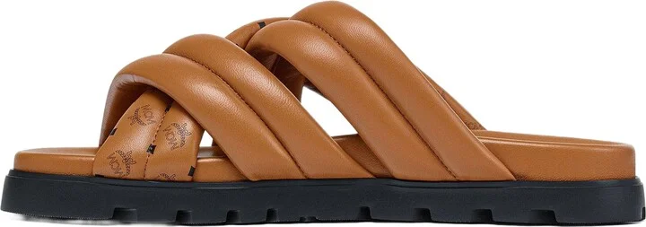 Monogram Print Cross Sandals in Lamb Leather - Image 2