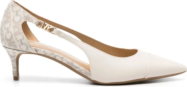 Monogram-Print Cut-Out Pumps