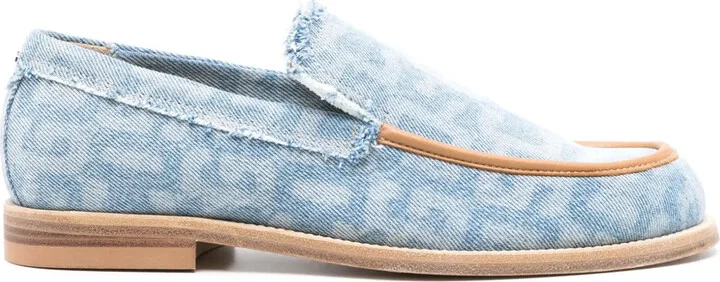 Monogram-Print Denim Loafers