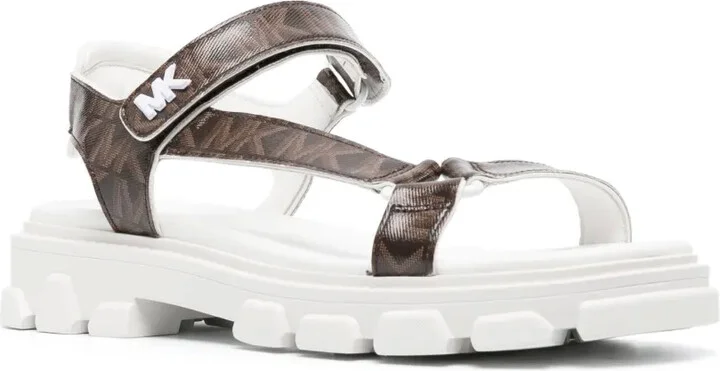 Monogram-Print Leather Sandals - Image 2
