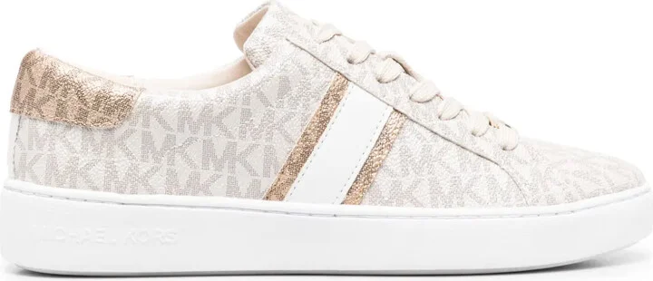 Monogram-Print Round-Toe Sneakers