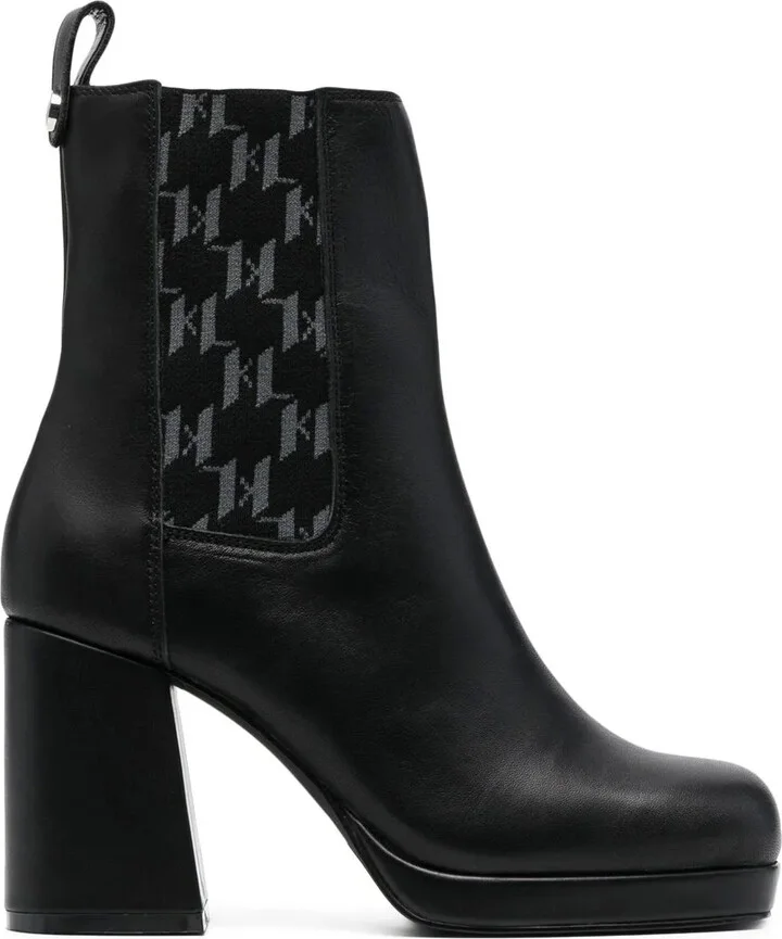 Monogram-Trim 100mm Chelsea Boots