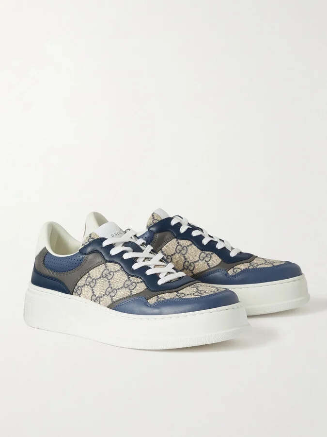 Monogrammed Coated-Canvas and Leather Sneakers - Image 2