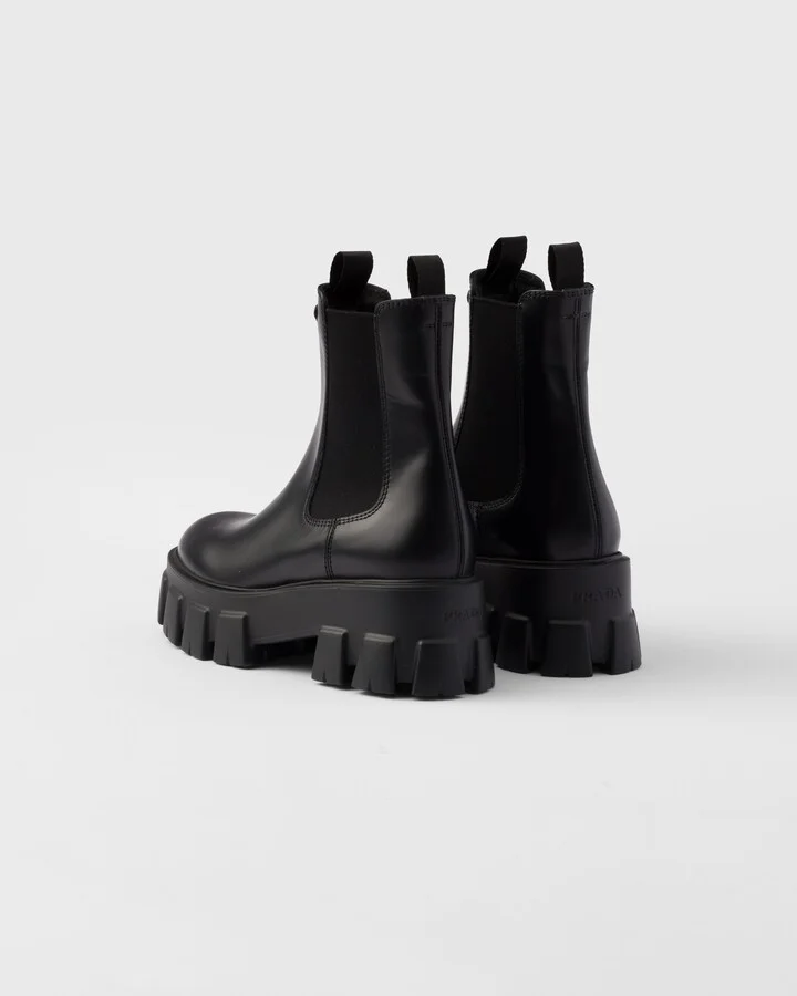 Monolith brushed leather booties - Image 5