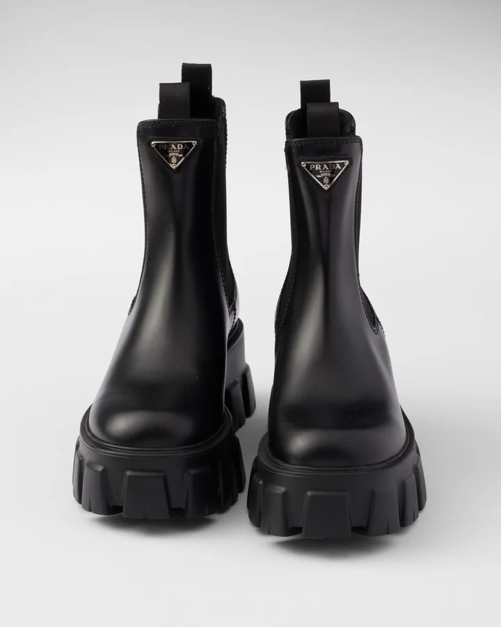 Monolith brushed leather booties - Image 6
