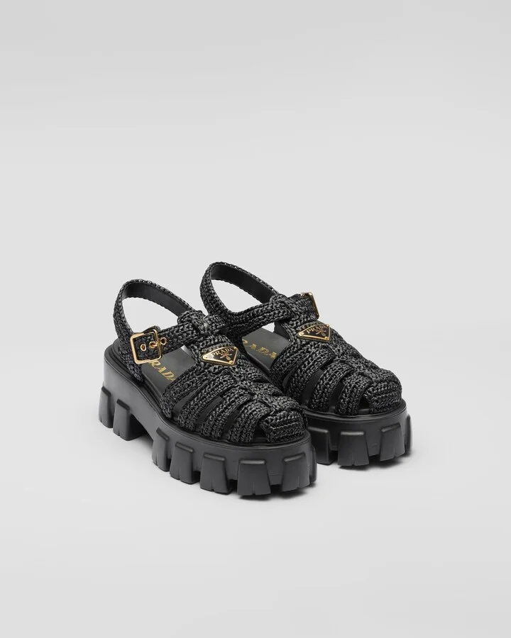 Monolith crochet cage sandals