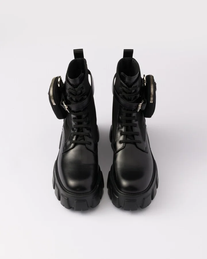 Monolith leather and Re-Nylon combat boots with pouch - Image 4