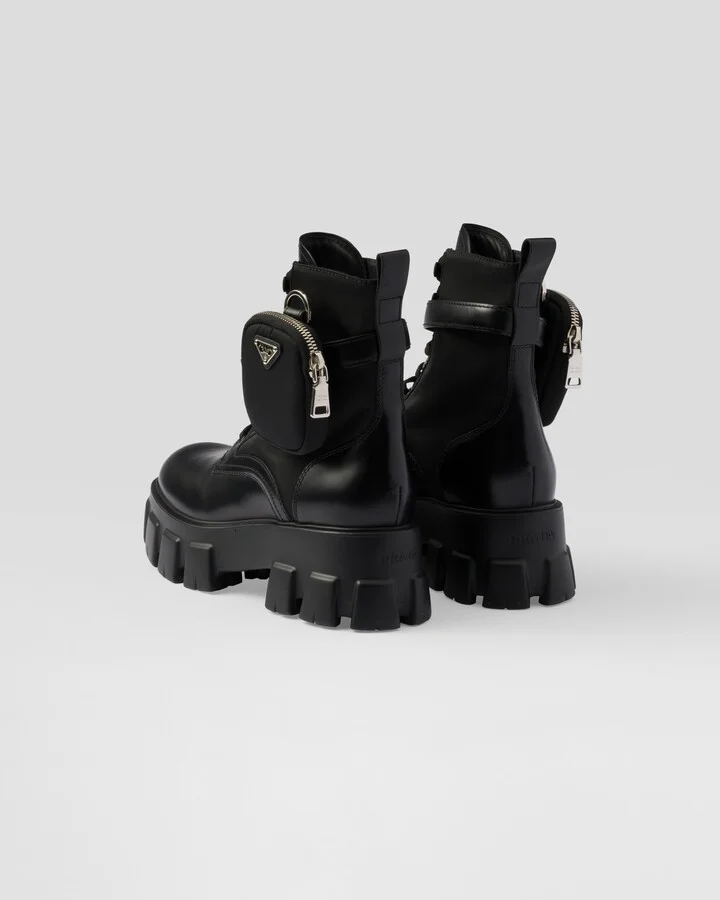 Monolith leather and Re-Nylon combat boots with pouch - Image 5