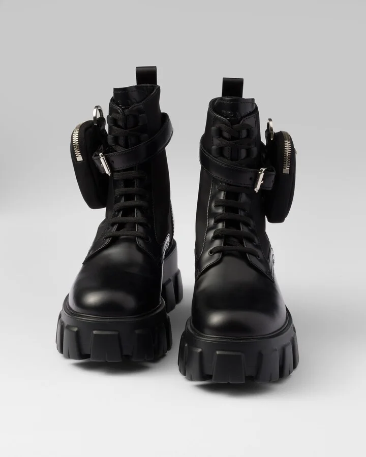 Monolith leather and Re-Nylon combat boots with pouch - Image 6