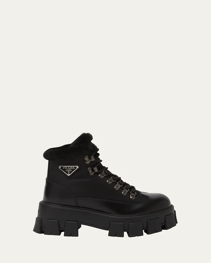 Monolith Nylon Shearling Hiker Boots