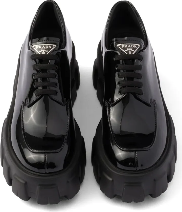 Monolith patent leather lace-up shoes - Image 4