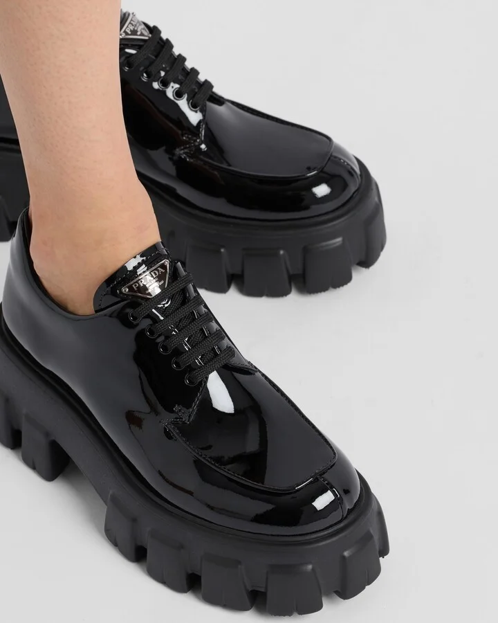 Monolith patent leather lace-up shoes - Image 3