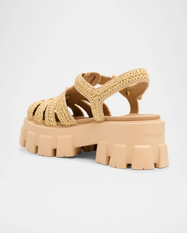 Monolith Raffia Chunky Fisherman Sandals - Image 4