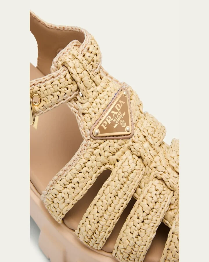 Monolith Raffia Chunky Fisherman Sandals - Image 3