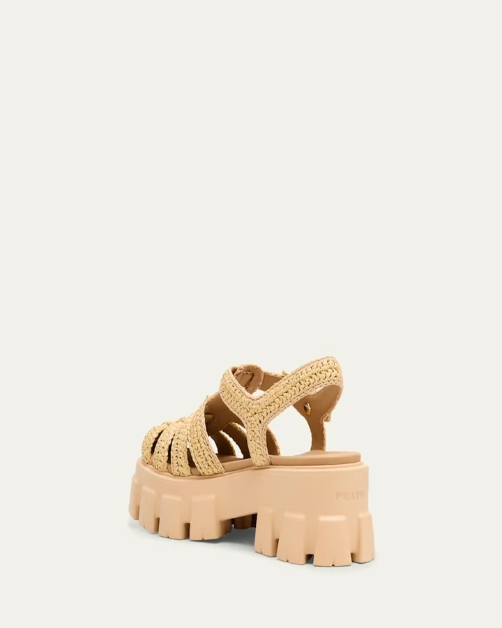 Monolith Raffia Chunky Fisherman Sandals - Image 4