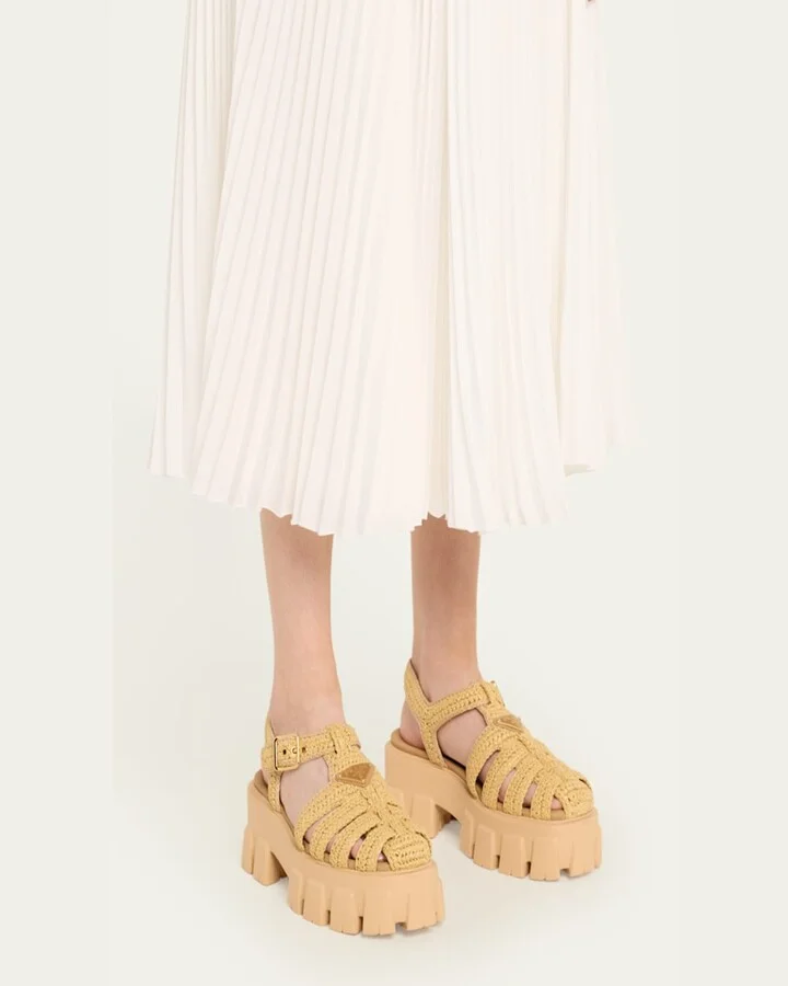Monolith Raffia Chunky Fisherman Sandals - Image 5