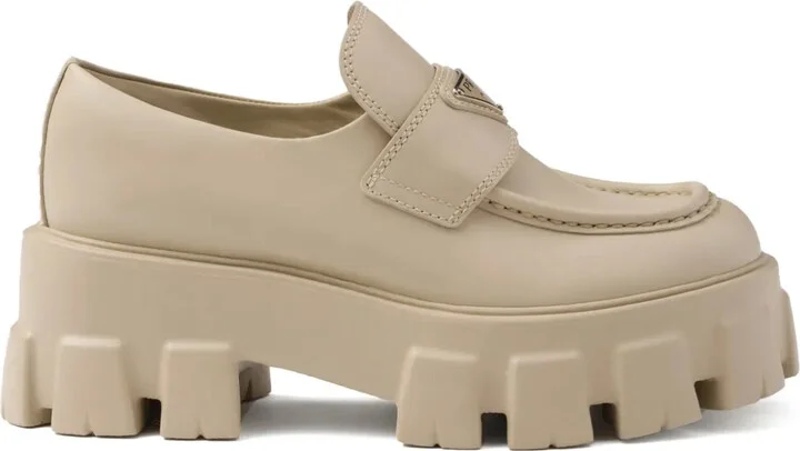 Monolith triangle-logo loafers